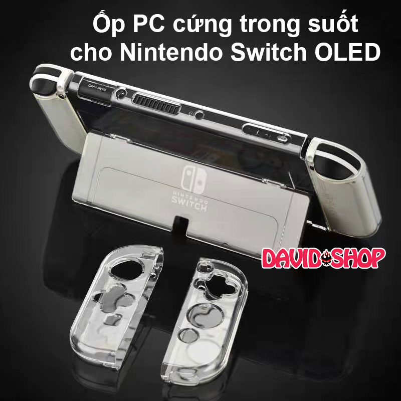 Ốp lưng + case cứng trong suốt cho Nintendo Switch OLED, V1, V2