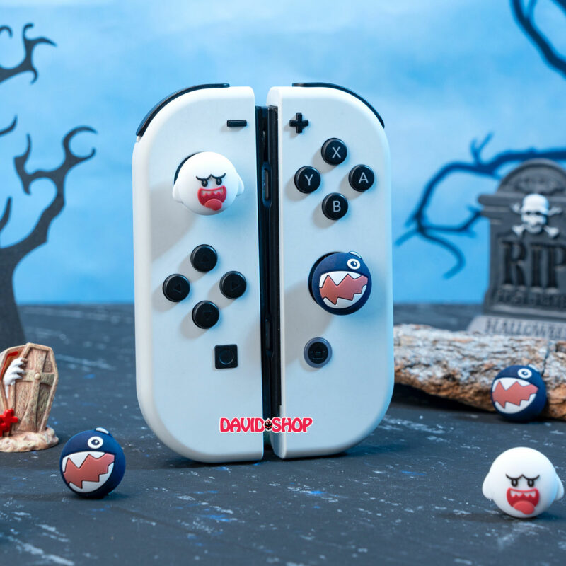 [GeekShare] Núm bọc analog Boo & Chain Chomps (game Mario) cho Joy-Con - Nintendo Switch OLED, V1, V2, Lite