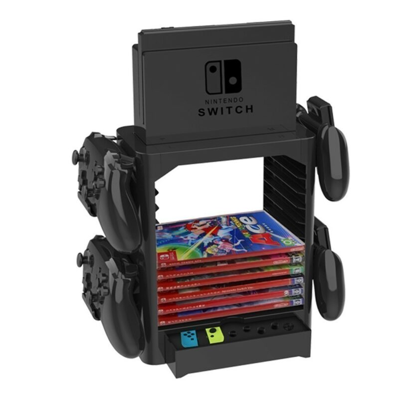 Kệ đa năng chứa băng game, Pro Controller, dock, joy-con và máy Nintendo Switch