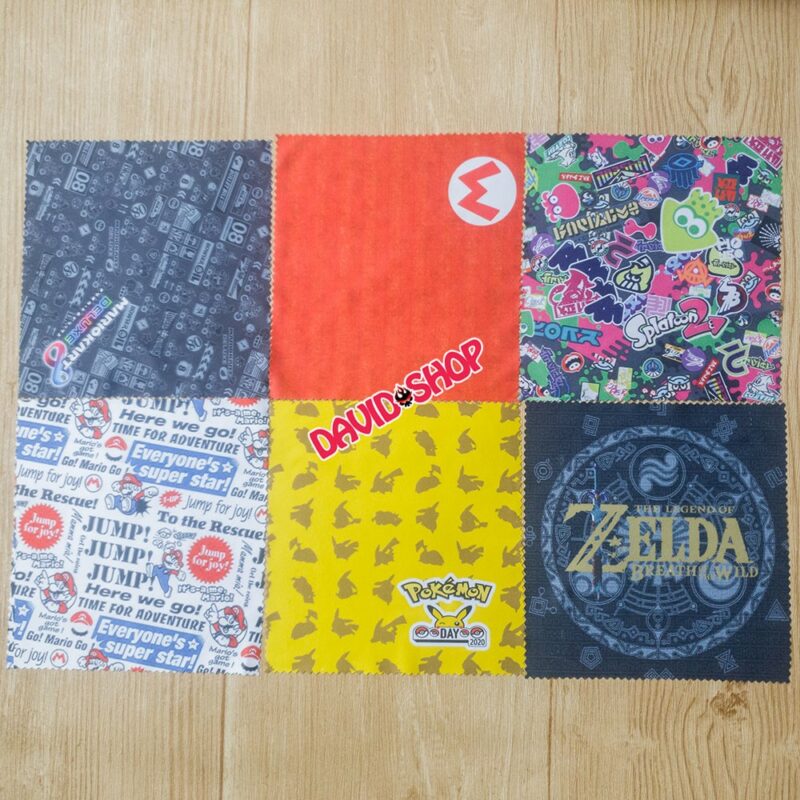 Khăn lau kính hoa văn game cho máy Nintendo Switch, điện thoại, máy tính bảng