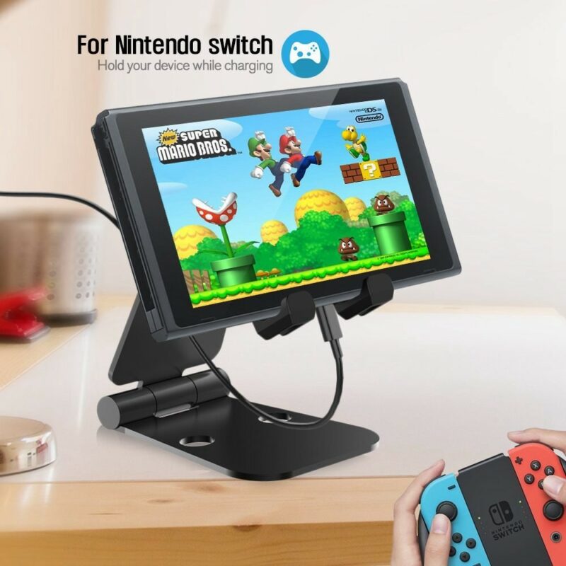 Đế dựng kim loại gấp gọn, chắc chắn cho Nintendo Switch, điện thoại, máy tính bảng