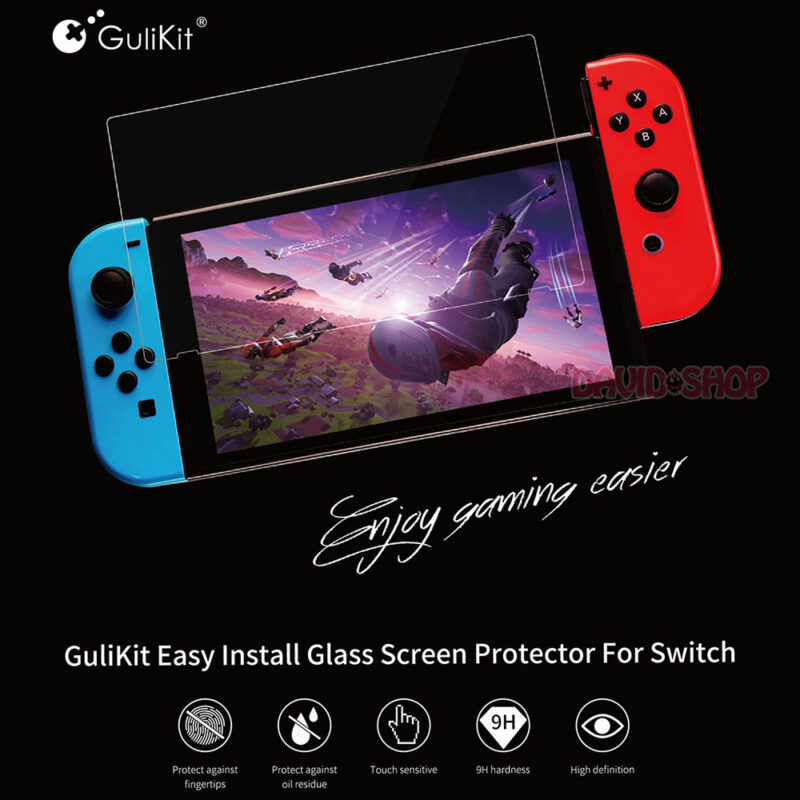 Bộ 2 cường lực cao cấp + nẹp trợ dán hãng Gulikit cho Nintendo Switch