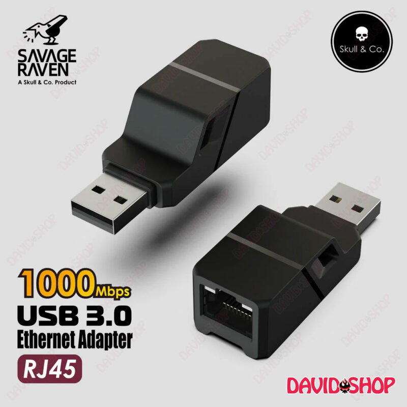 [Skull & Co.] Bộ chuyển đổi USB 3.0 sang RJ45 Gigabit Ethernet cho máy tính, SteamDock, Jumpgate Dock, Nintendo Switch...