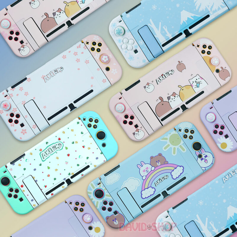 Bộ ốp thân máy & case Joy-Con kèm skin Joy-Con hãng Akitomo cho Nintendo Switch