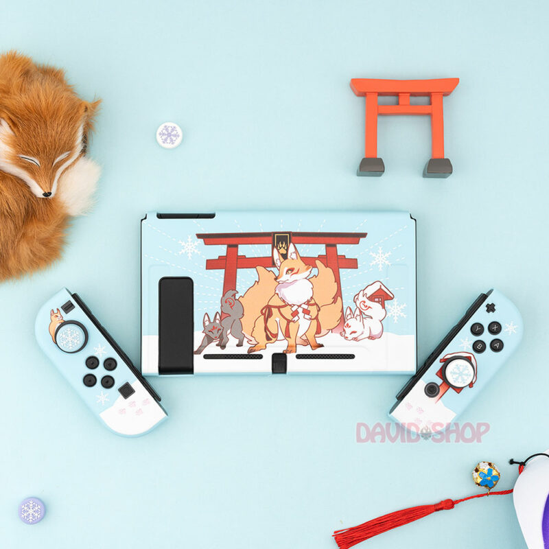 Ốp lưng + case Joy-Con chủ đề Tình Ca Kitsune nhựa TPU dẻo cao cấp hãng Geekshare cho Nintendo Switch
