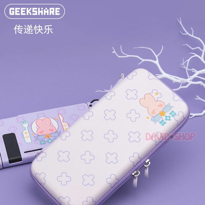 Túi đựng máy bản Thỏ Đeo Nơ Dùng Bữa cao cấp hãng Geekshare cho Nintendo Switch