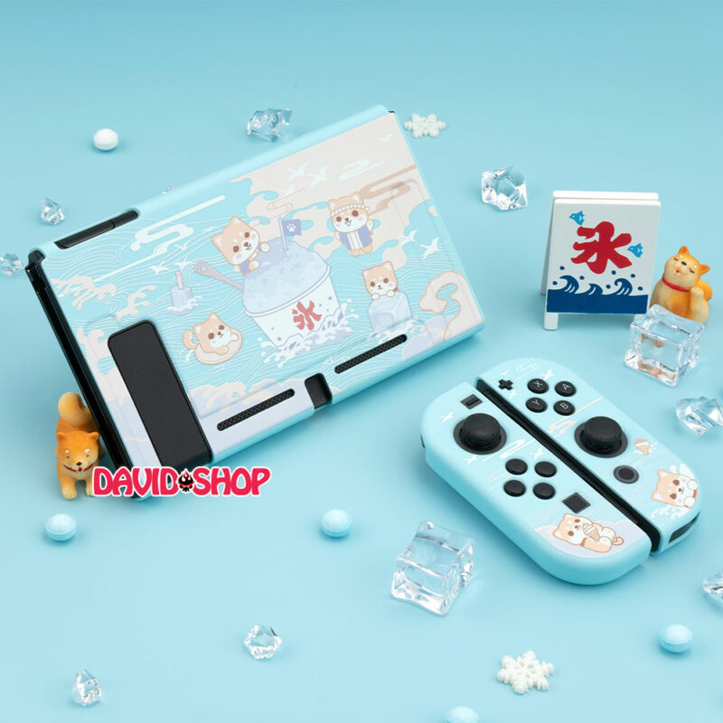 Ốp lưng + case Joy-Con chủ đề Cún & Đá Bào dẻo cao cấp hãng Geekshare cho Nintendo Switch