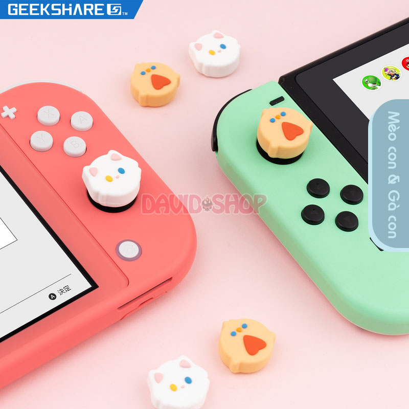 [GeekShare] Núm bọc analog Mèo Con & Gà Con cho Joy-Con - Nintendo Switch OLED, V1, V2, Lite