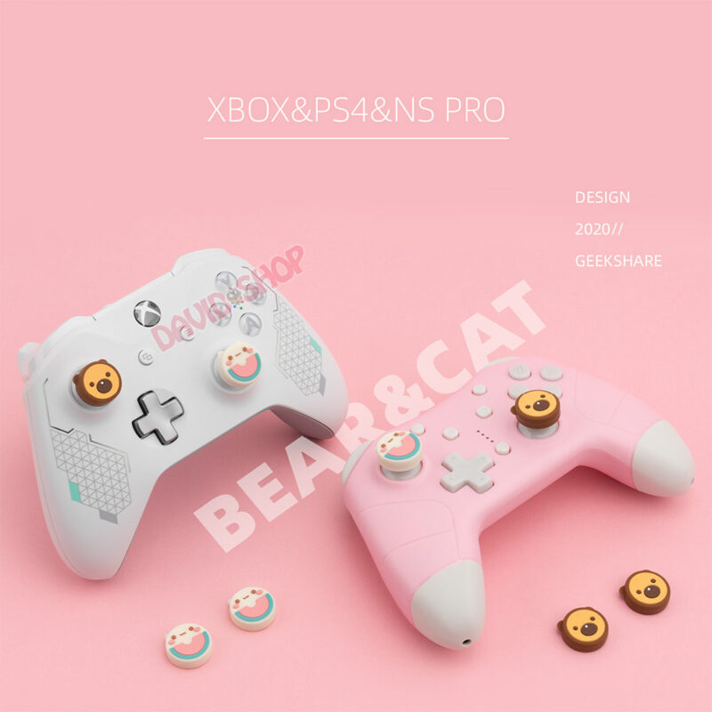 [GeekShare] Núm bọc analog Gấu Mèo & Mèo Dưa Hấu cho tay cầm DualSense (PS5), DualShock 4 (PS4), Pro Controller, Xbox One/Series v.v...