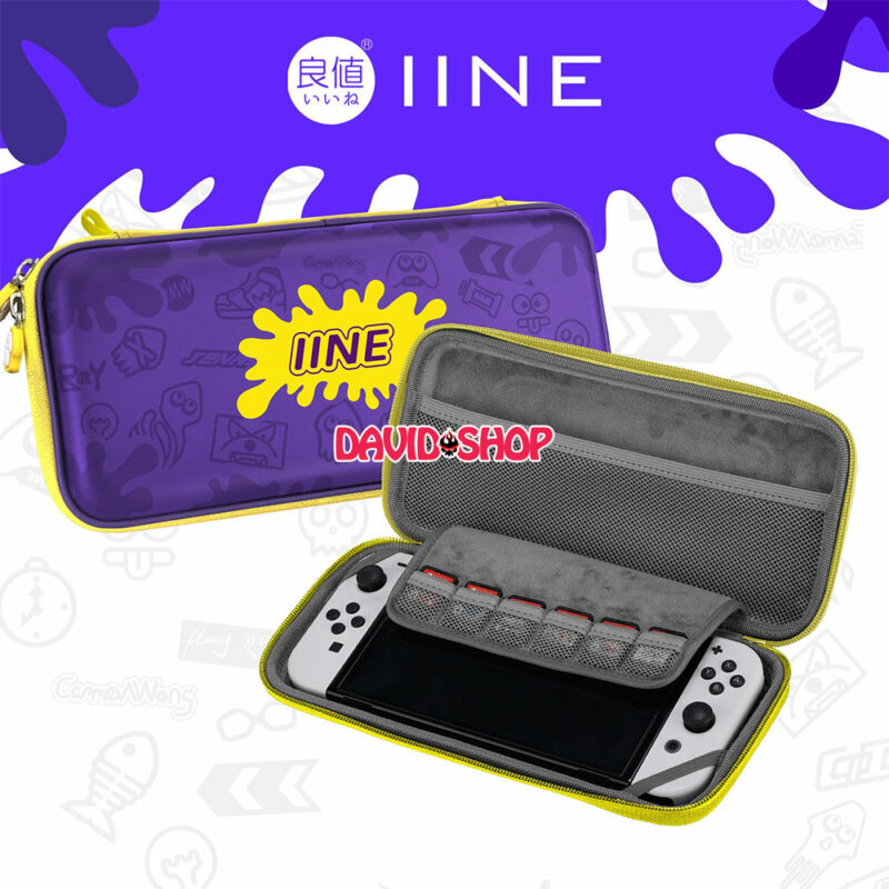 Túi phiên bản Splatoon 3 hãng IINE chống sốc bảo vệ máy chơi game Nintendo Switch OLED, V1, V2