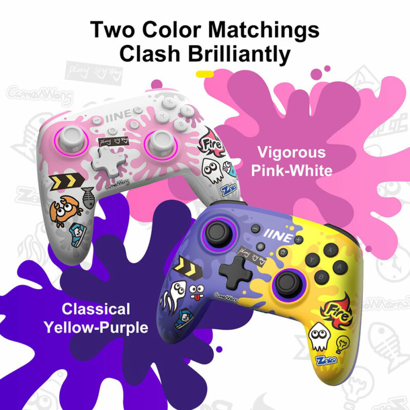 Tay cầm phiên bản Splatoon 3 hãng IINE cho Nintendo Switch OLED, V1, V2, Lite / PC (Steam)