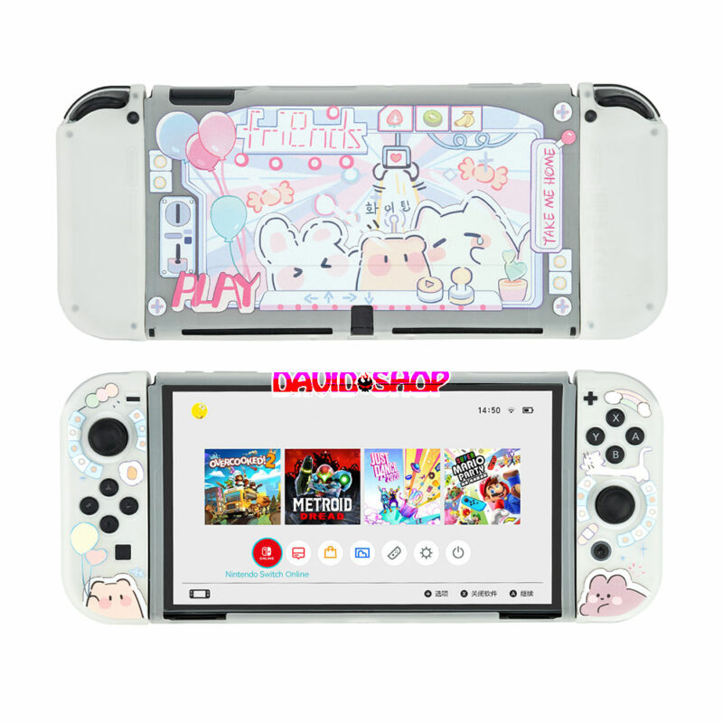 Bộ ốp lưng + case Joy-Con TPU dẻo cao cấp chủ đề Máy Gắp Thú cho Nintendo Switch OLED