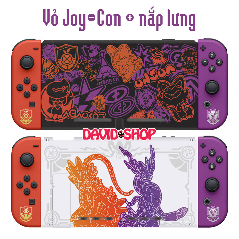 Cặp vỏ Joy-Con & nắp lưng phiên bản Pokémon Scarlet & Violet chất lượng cao cho Nintendo Switch OLED, V1, V2
