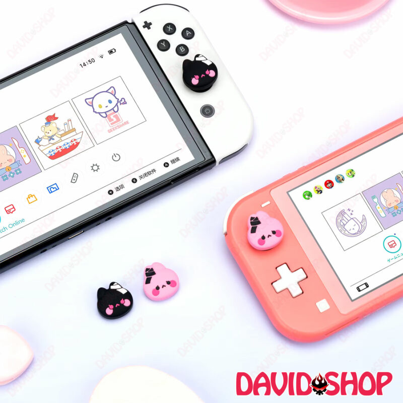 [GeekShare] Núm bọc analog Thỏ & Mèo Đeo Nơ cho Joy-Con - Nintendo Switch OLED, V1, V2, Lite