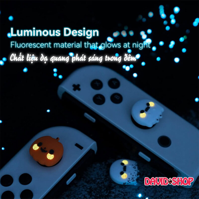 [GeekShare] Núm bọc analog Ma & Bí Ngô dạ quang cho Joy-Con - Nintendo Switch OLED, V1, V2, Lite