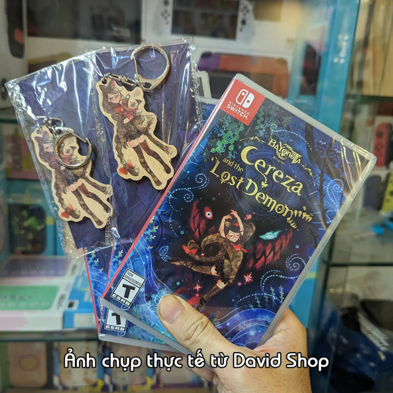 Băng game Bayonetta Origins: Cereza and the Lost Demon hệ US kèm móc khóa cho Nintendo Switch OLED, V1, V2, Lite
