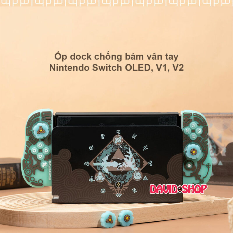 Ốp dock chống bám vân tay The Legend of Zelda: Tears of the Kingdom cho Nintendo Switch OLED, V1, V2