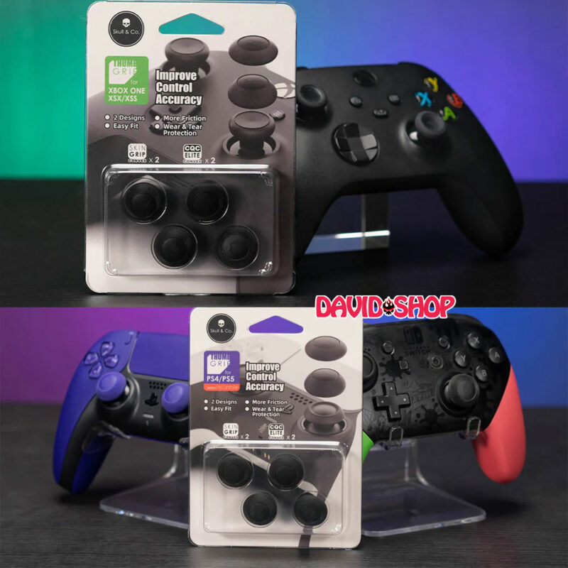 [Skull & Co.] Núm bọc Convex Thumb Grip Set cho analog tay cầm DualSense (PS5), DualShock 4 (PS4), Pro Controller, Xbox One/Series v.v...