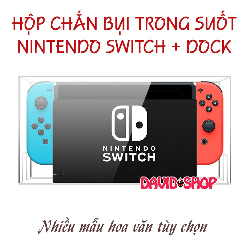 Hộp chắn bụi trong suốt nhựa Acrylic cho Nintendo Switch OLED, V1, V2