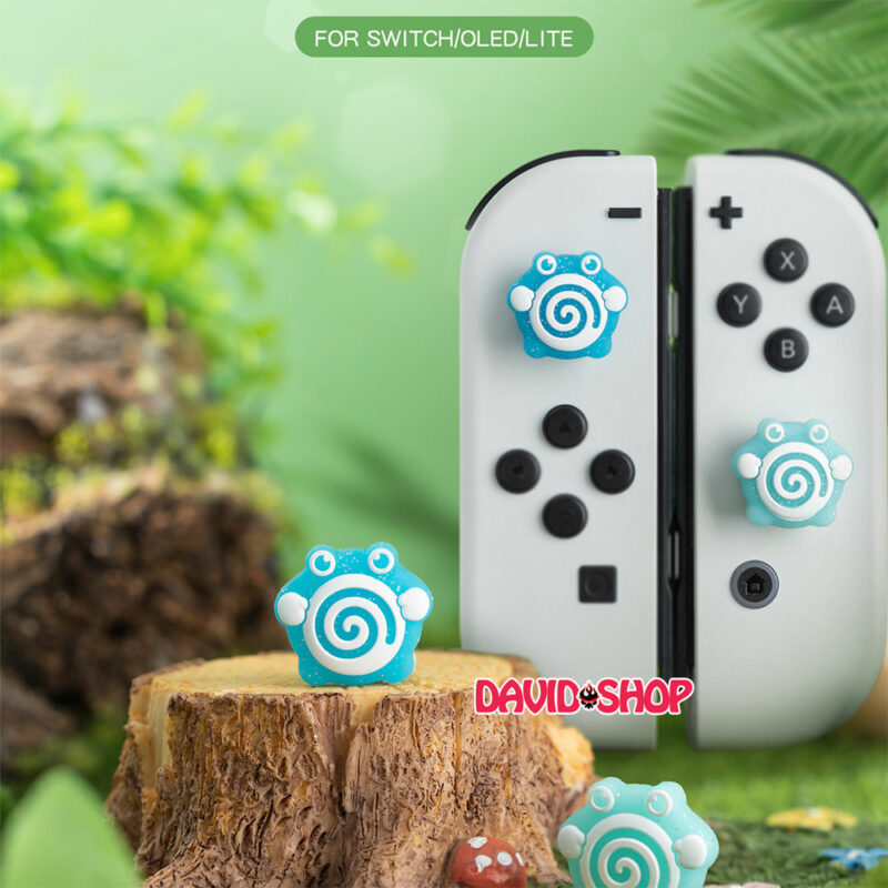[Moncon] Núm bọc analog Poliwhirl (Pokémon) cao cấp cho Joy-Con - Nintendo Switch OLED, V1, V2, Lite