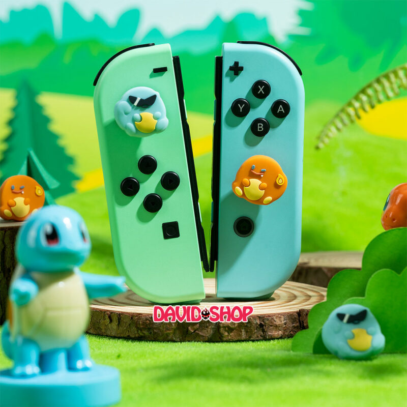 [Moncon] Núm bọc analog Squirtle & Charmander (Pokémon) cao cấp cho Joy-Con - Nintendo Switch OLED, V1, V2, Lite