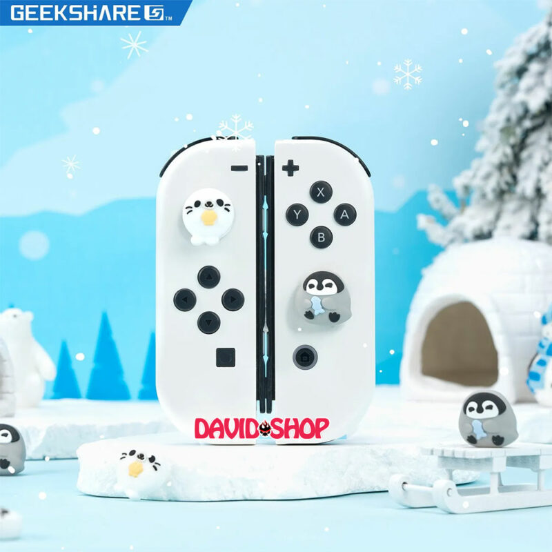 [GeekShare] Núm bọc analog Cánh Cụt & Hải Cẩu cao cấp cho Joy-Con - Nintendo Switch OLED, V1/2, Lite