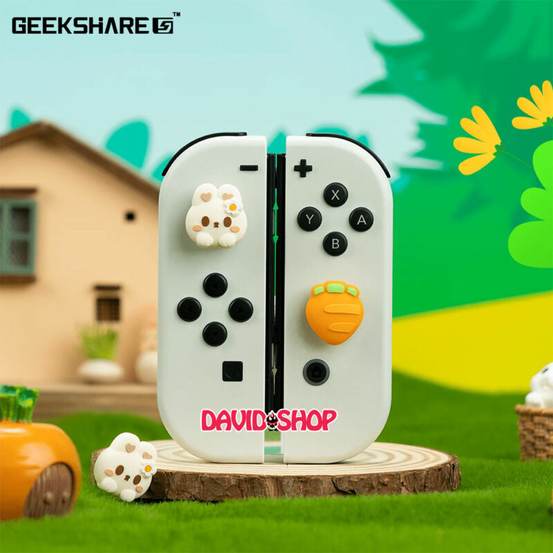 [GeekShare] Núm bọc analog Thỏ & Cà Rốt cao cấp cho Joy-Con – Nintendo Switch OLED, V1/2, Lite
