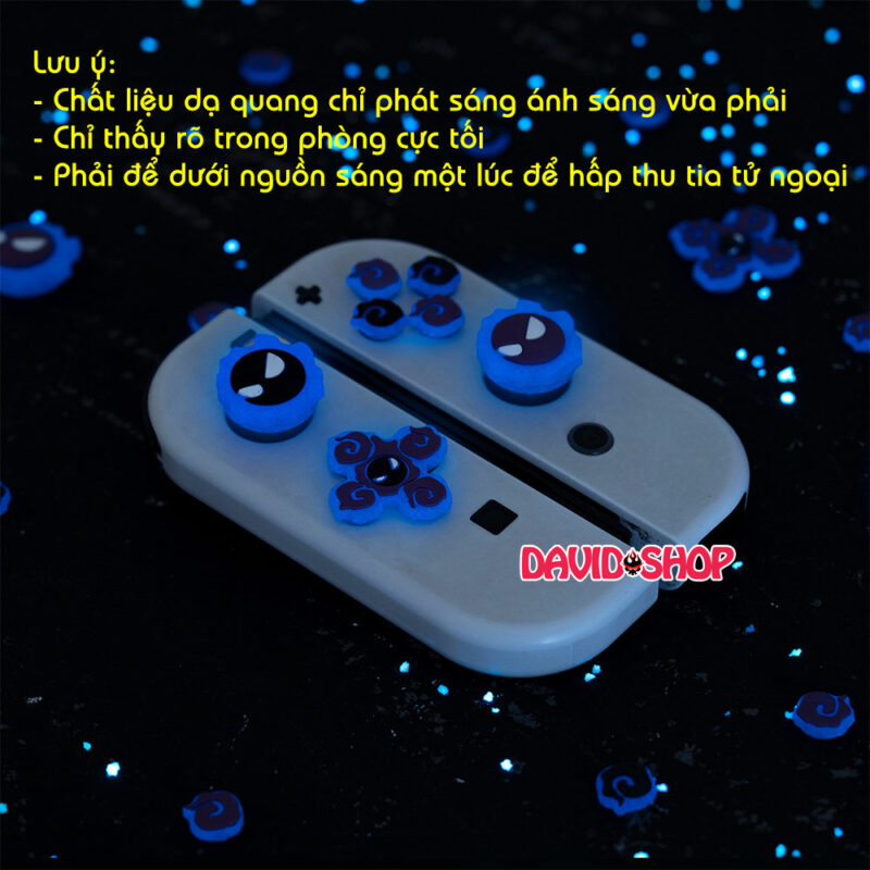 [GeekShare] Nút dán D-Pad + Núm bọc analog Gengar (Pokémon) Dạ Quang cho Joy-Con - Nintendo Switch OLED, V1, V2