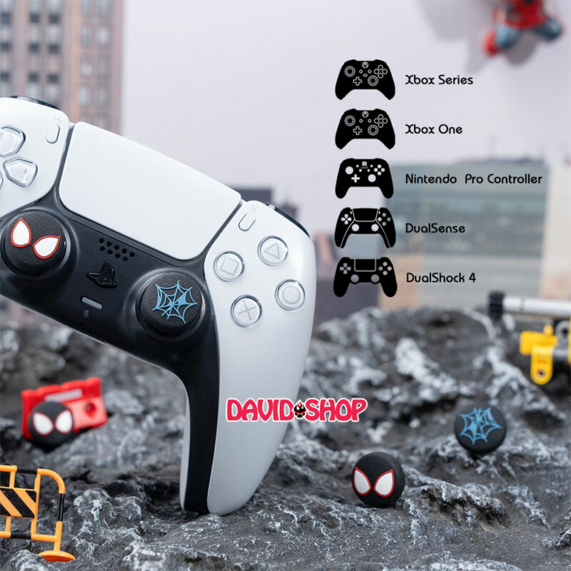 [GeekShare] Núm bọc analog Spider-Man: Into the Spider-Verse tay cầm DualSense (PS5), DualShock 4 (PS4), Pro Controller, Xbox One/Series v.v...