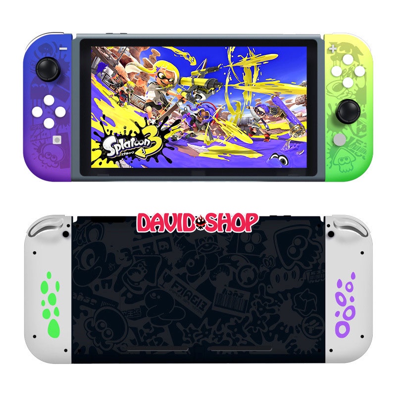 Bộ vỏ Joy-Con & nắp lưng & nút bấm phiên bản Splatoon 3 cho Nintendo Switch V1, V2
