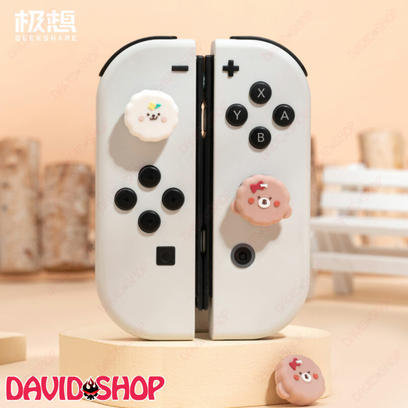 [GeekShare] Núm bọc analog Gấu & Cún Bichon Frise cao cấp cho Joy-Con – Nintendo Switch OLED, V1, V2, Lite