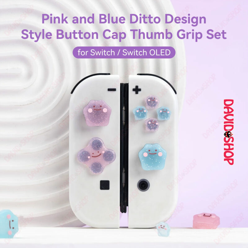 [GeekShare] Nút dán D-Pad + Núm bọc analog Ditto (Pokémon) cho tay cầm Joy-Con – Nintendo Switch V1, V2, OLED