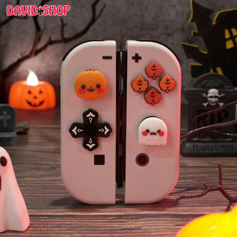 [GeekShare] Nút dán D-Pad + Núm bọc analog Ma & Bí Ngô cho tay cầm Joy-Con – Nintendo Switch V1, V2, OLED