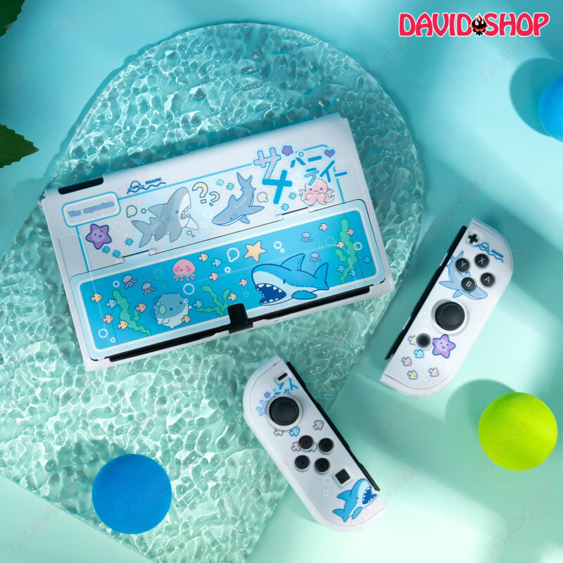 [GeekShare] Ốp lưng + case Joy-Con cứng chủ đề Tiệc Cá Mập cao cấp cho Nintendo Switch OLED