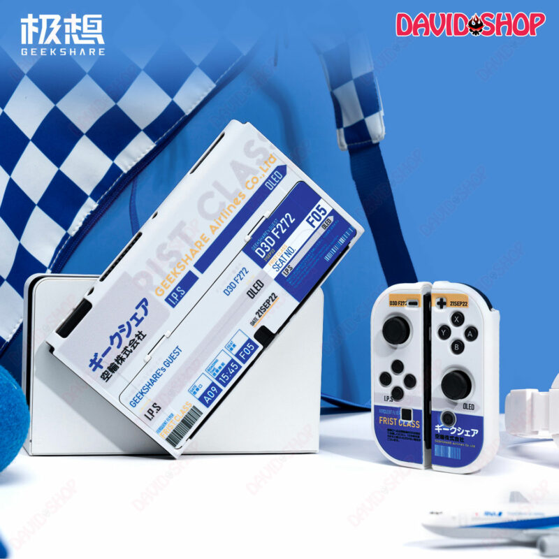 [GeekShare] Ốp lưng + case Joy-Con cứng chủ đề Vé Máy Bay cao cấp cho Nintendo Switch OLED