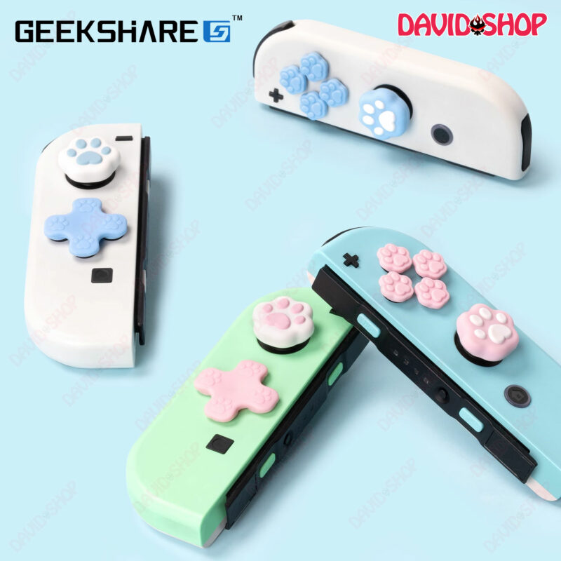 [GeekShare] Nút dán D-pad + núm bọc analog Chân Mèo / Trái Tim cho Joy-Con - Nintendo Switch V1, V2, OLED